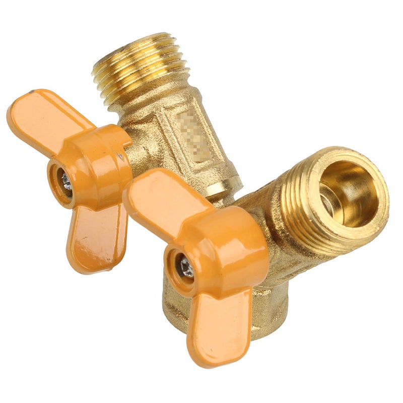 Doublelife SHANOER Solid Brass Y Ball Valve Comfort Grip for Oil and Gas Hoses Connector Splitter Adapter - Image 2